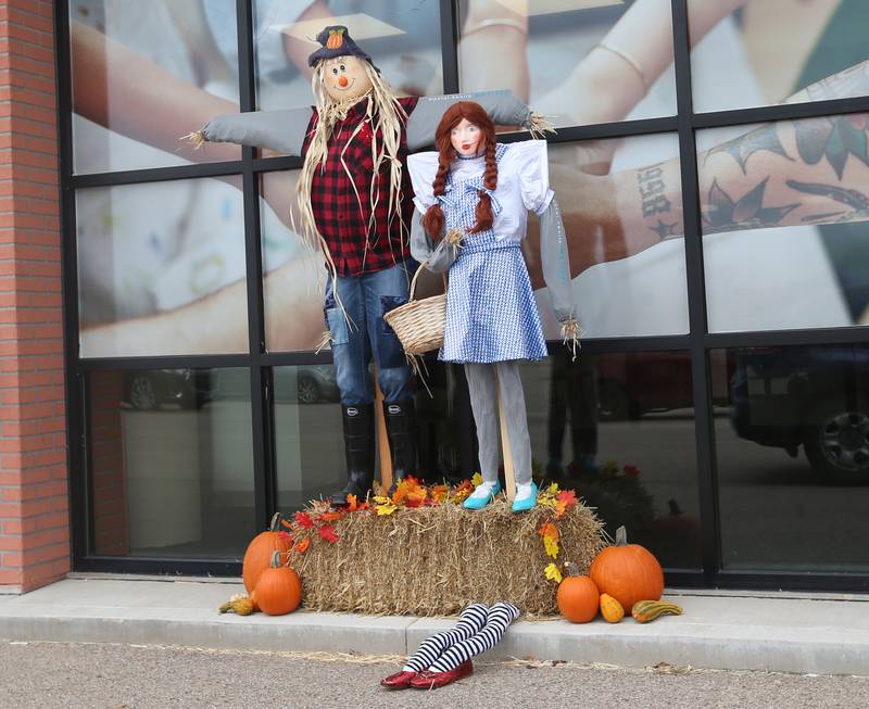 These scarecrows are located at Arukah Institute of Healing on Wednesday, Oct. 11, 2023 in Princeton. The display is part of the Princeton Area Chamber of Commerce's Scarecrow Fest.
