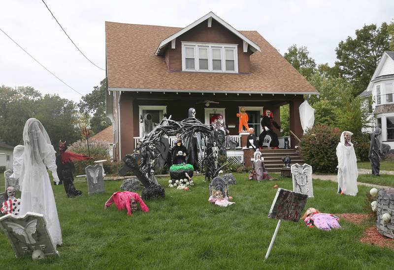 This home has some neat Halloween mannequins and is located in the 900 block of South Church Street on Wednesday, Oct. 11, 2023 in Princeton.