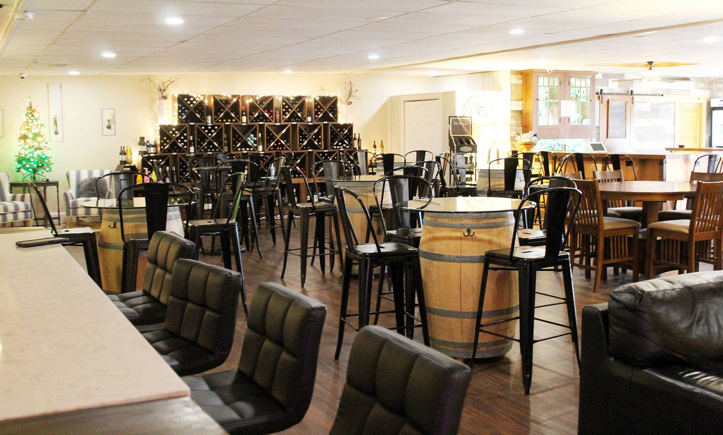 The seating area inside Sugarbakers Cocktail Lounge in Lena.