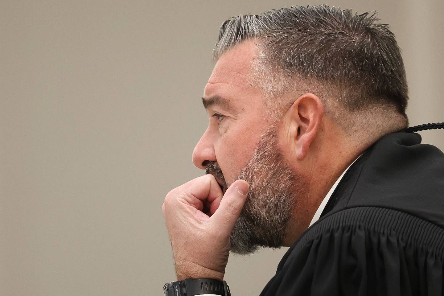 Will County Judge Dave Carlson listens to attorneys on Wednesday, March 6, at the Will County Courthouse in Joliet.