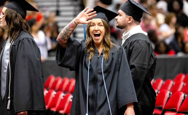 Northern Illinois University undergraduate students collected their diplomas during the Class of 2023 Commencement May 13, 2023 at the NIU Convocation Center in DeKalb.