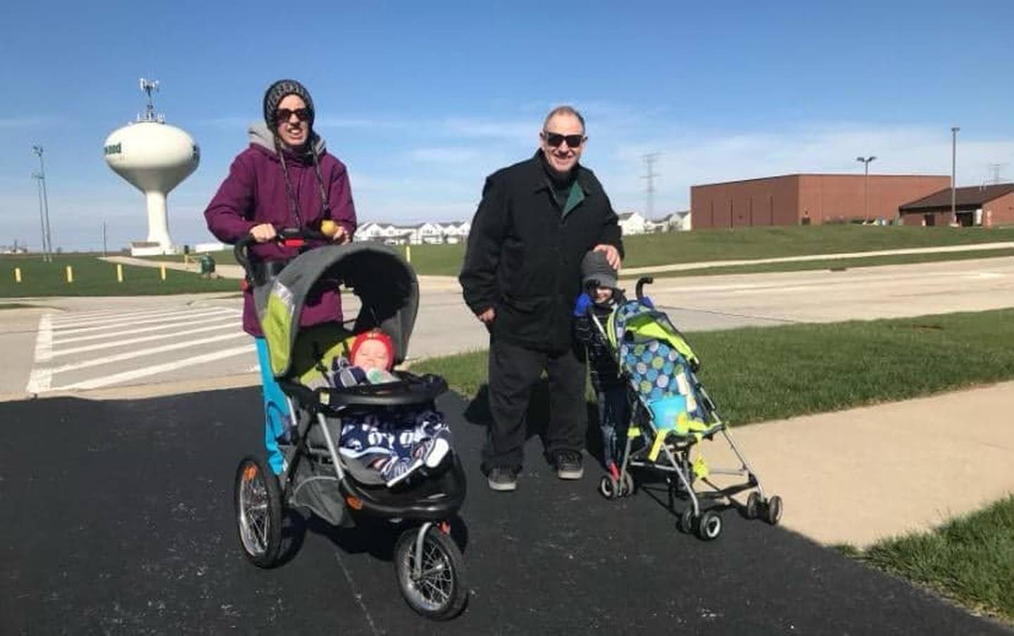 Timbers of Shorewood volunteer Joni Hilger loved to talk. Here, Joni and her husband Tom Hilger go out for a stroll with grandkids Blake and Kayden.