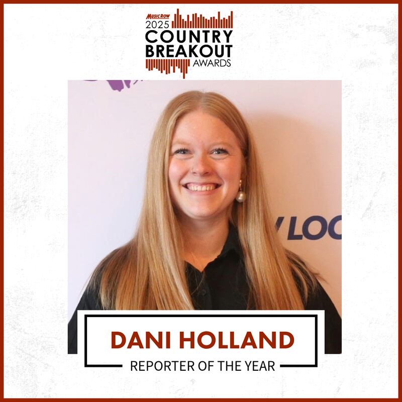 Dani Holland, program director for Shaw Local Radio and host at WALS 102, was named The MusicRow Reporter of the Year.
