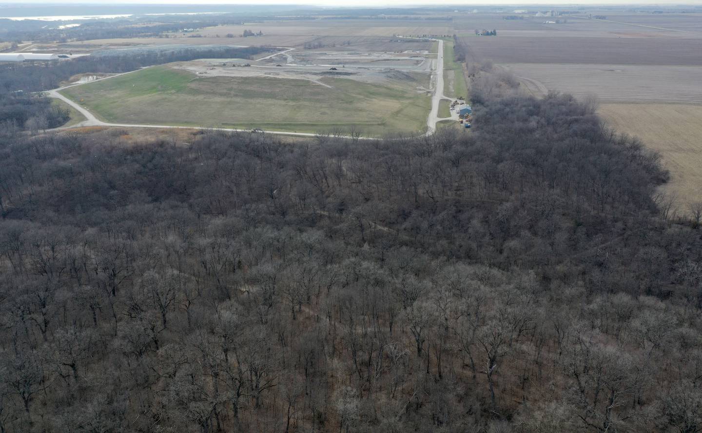 A view of the La Salle County geographic center looking west on Monday, March 30, 2026 north of Naplate. The center point is located at 41°20′42″N, 88°53′20″W, about three-quarters of a mile north of the La Salle County Highway Department near Naplate. The location is on private land.