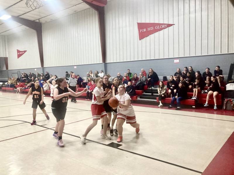 PCA's Noelle Richey shoots against Neponset in Saturday's BVEC. Tournament action The BVEC Girls Basketball Conference Tournament tipped off Saturday morning at Princeton Christian Academy's Howard Hoffman Memorial Gymnasium.