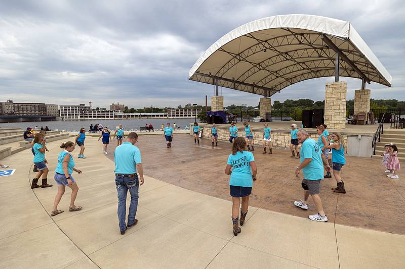 The River Country Stomp line dancers put on a performance Saturday, June 22, 2024 at Summer Splash in Rock Falls.