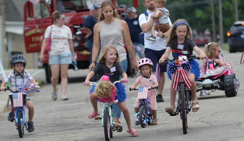 Entires in the Let Freedom Ring Kiddie Parade included bikes, trikes, battery-operated cars and one hoverboard Saturday, July 5, 2025.