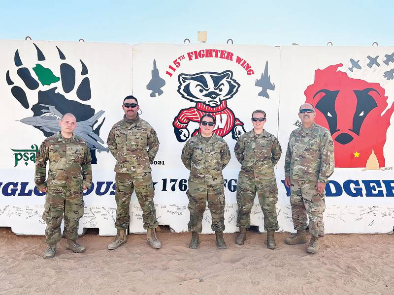 Rochelle Fire Department Firefighter/Paramedic Jon Plaza (second from left) served active duty in the United States Air Force as a vehicle mechanic from 2010-2014. After separating from active duty, he joined the Air National Guard and still serves to this day. He’s coming up on 15 years in the military.