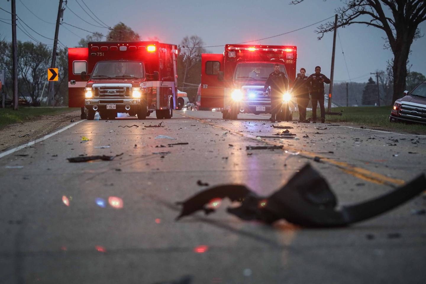 One person was critically injured after a crash near Harvard Thursday, May 1, 2025.