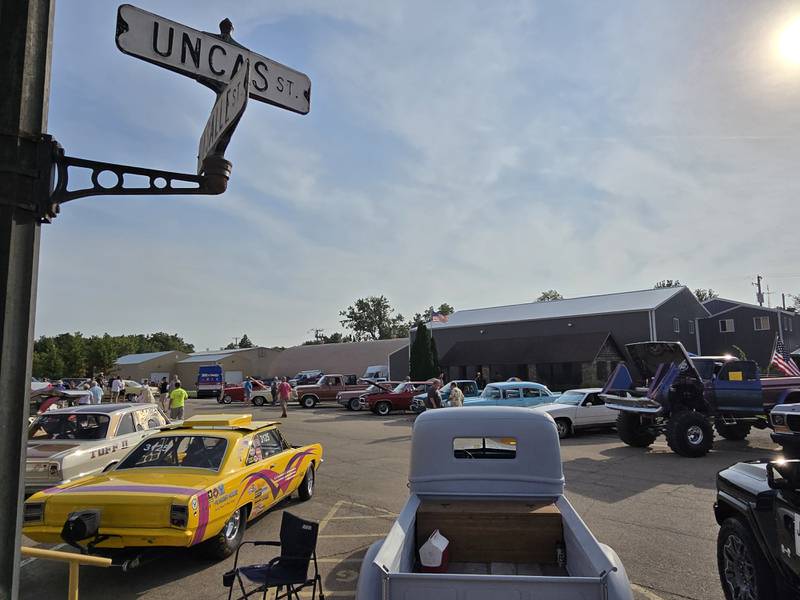 A view of the Tonica Fest car show Saturday, Aug. 24, 2024, from the corner of Uncas and La Salle streets.