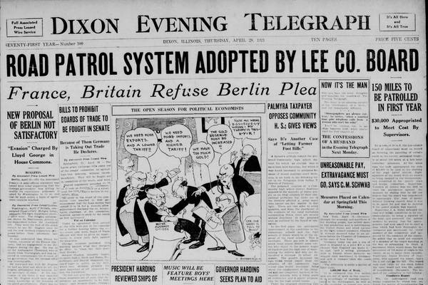 Historical covers for April 28: Road patrol system adopted in Lee County