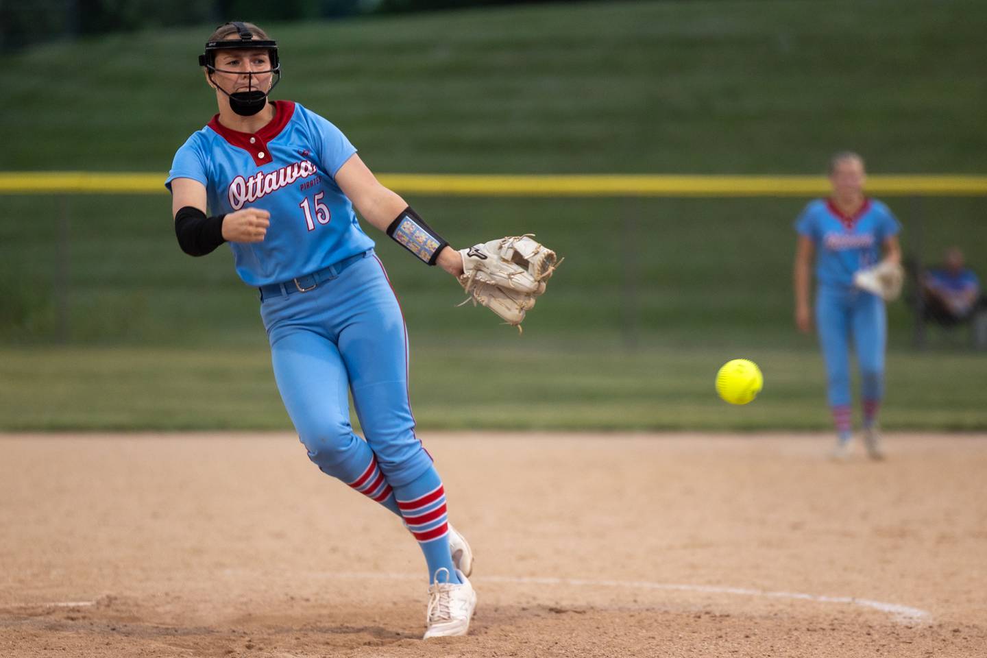 Adelynn Russell (15) of Ottawa pitches on Tuesday, June 3, 2025 at Ottawa High School in Ottawa.