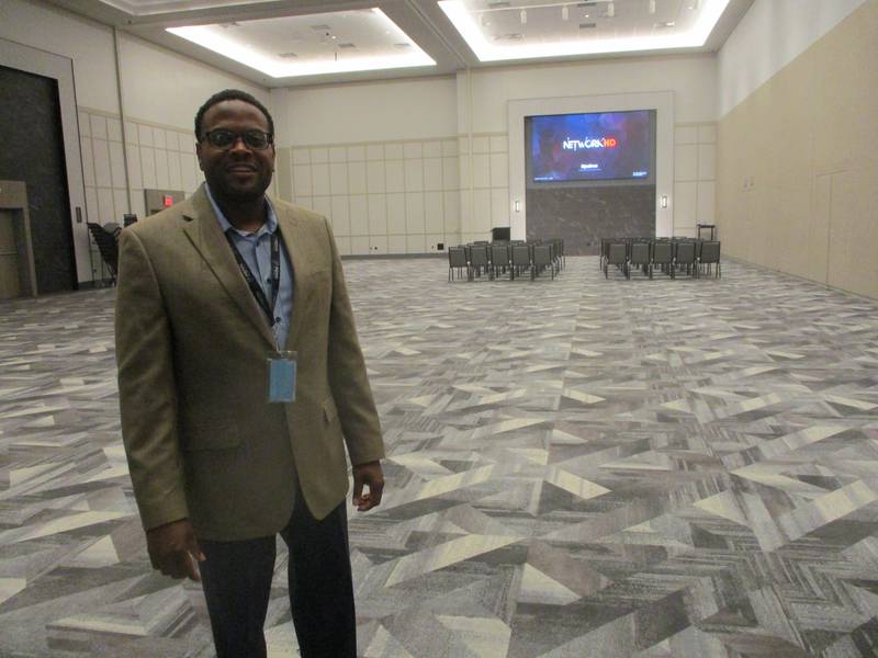 Hollywood Casino Joliet General Manager Ruben Warren shows the event space that the casino already has begun to book for performances, weddings and business meetings. Aug. 7, 2025