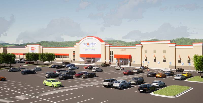 Woodman’s Food Market has submitted plans to construct a store at the northeast corner of 119th Street and IL Route 59 in Plainfield.  Rendering of the proposed store.