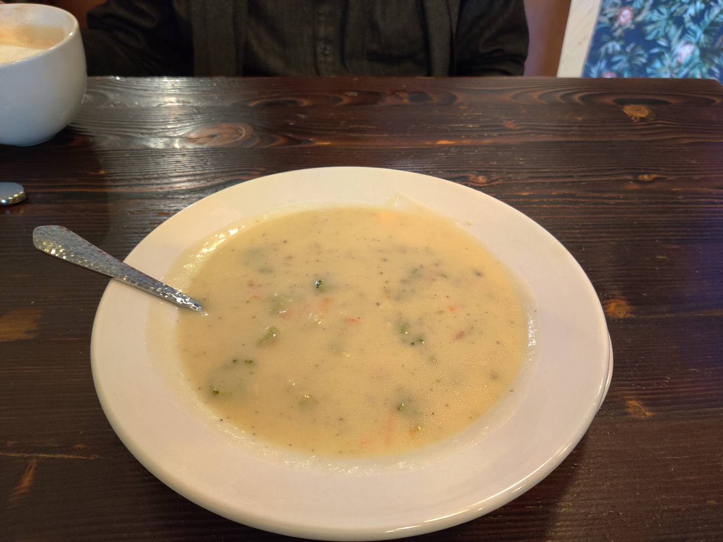 Cream of broccoli soup at Honey Berry Pancakes and Cafe in South Elgin.