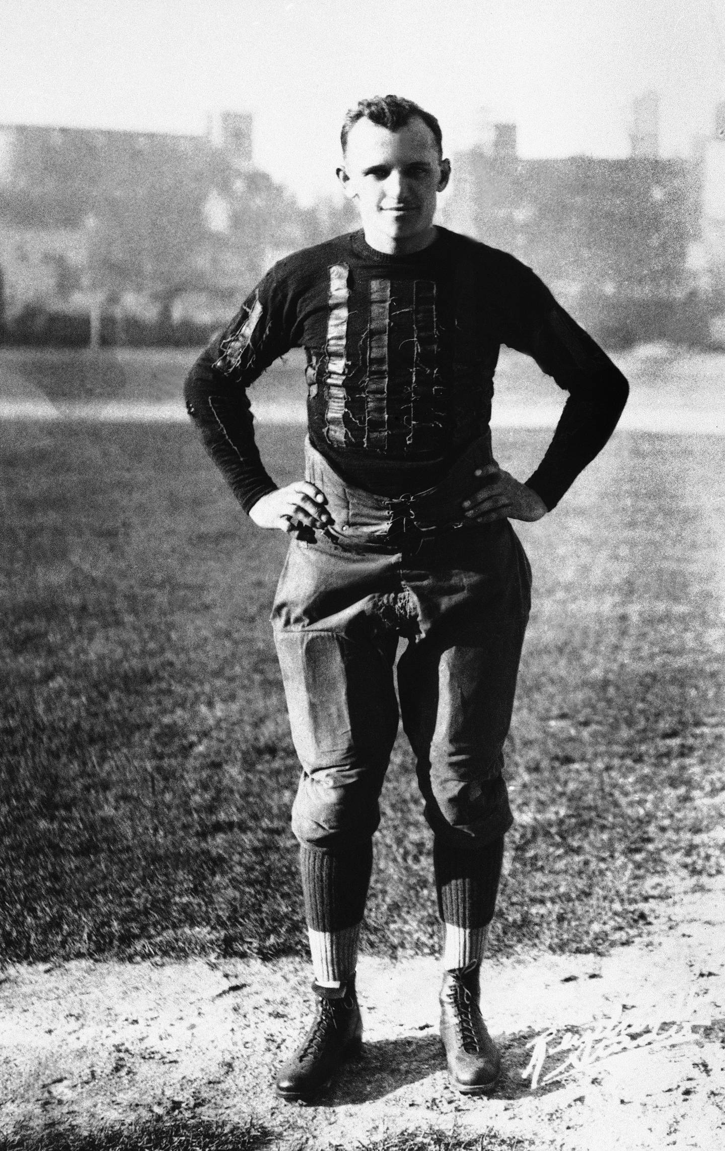 Photo of George Halas, shown in 1933, when he was player-coach of the Chicago Bears.