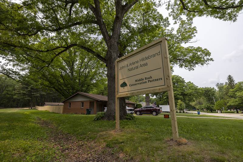 The John and Hildebrand Natural Area in Grand Detour was dedicated with a ceremony Sunday, May 25, 2025. The area joins other Middle Rock Conservation property.
