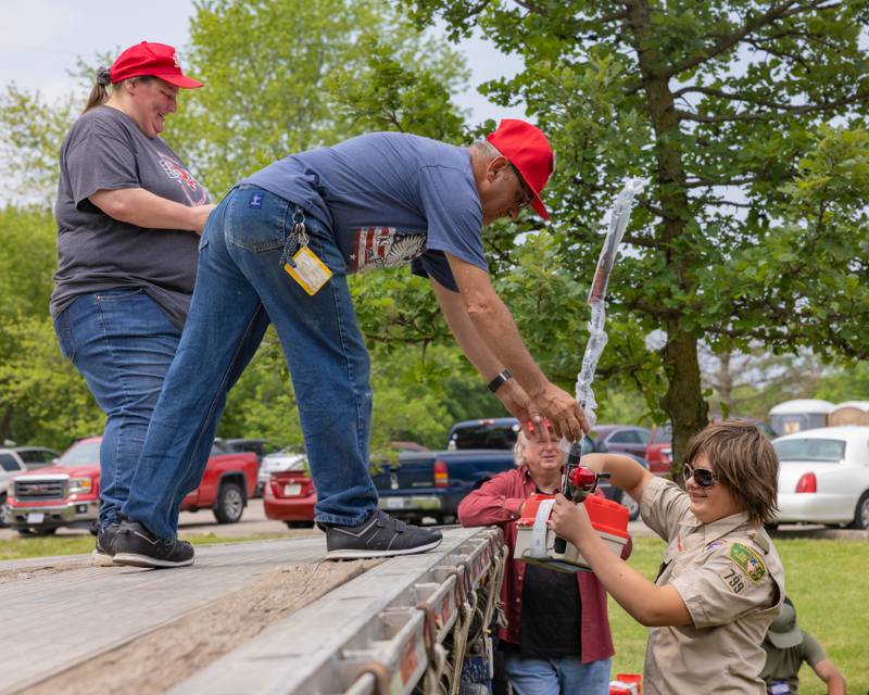 Warren Jones is awarded a fishing pole and tackle box for catching the largest bluegill for his age group at eight and three quarters inches at the 38th Annual Kid's Free Fishing Tournament on June 7, 2025 at Lock 14 in La Salle.