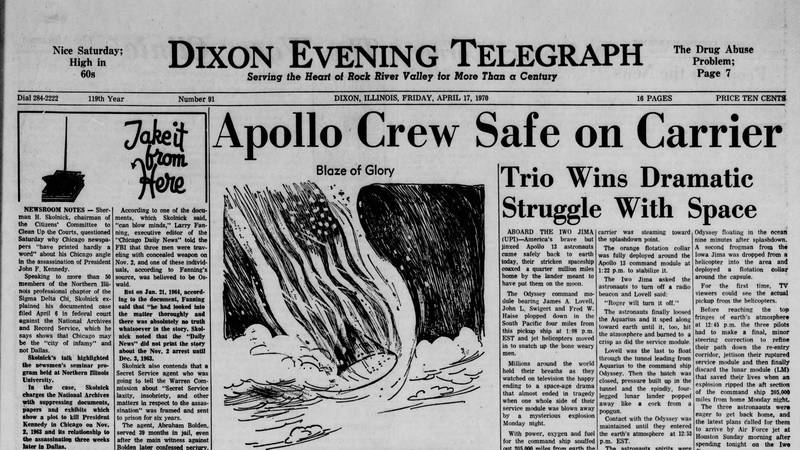 Historical covers for April 17: Apollo 13 Crew Safe on Carrier