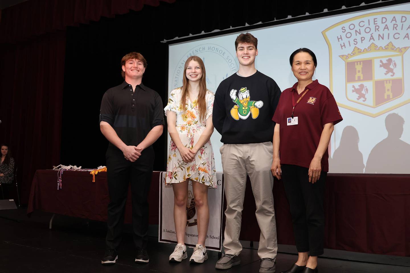 The 2024 inductees to Moniti's Chinese Honor Society were Gaetano Carbonara of Downers Grove, Julia Gergen of Lombard and Wyatt Prater of Naperville