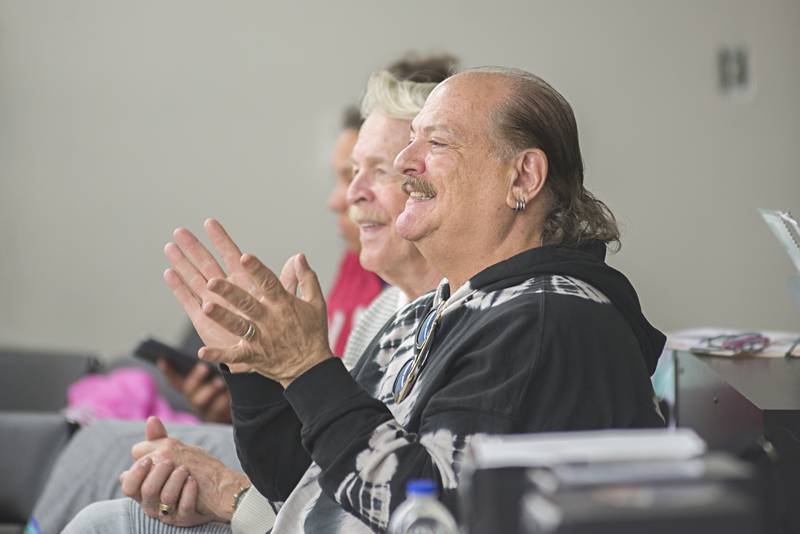 Broadway veteran Jimmy Ferraro watches the cast members of Dixon Children's Theater rehearse their version of "Fiddler On the Roof Jr."  on Thursday. Ferraro made his Broadway debut as Tevye, performing the role more than 3,000 times. The cast will perform its version on June 10 and 11.