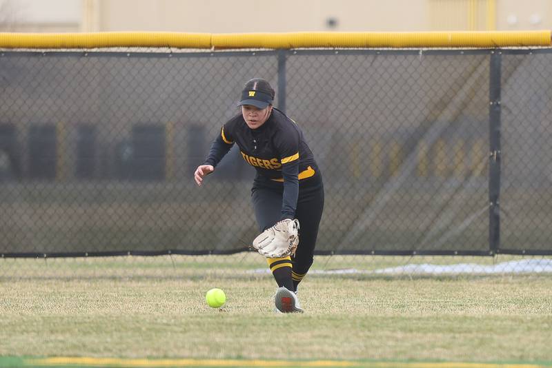 Joliet West’s Mikaela Munoz runs down the ball against Sandburg on Thursday, March 12, 2026 in Joliet.