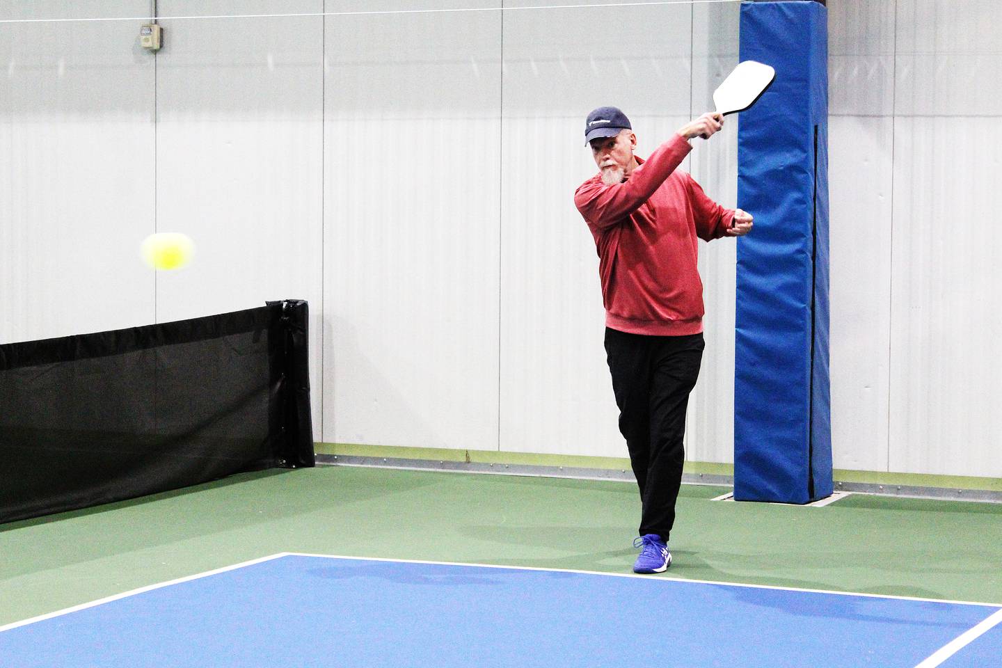 Chris Dudley, Sterling Park District racket sports director, offers private pickleball lessons at the park district's Westwood Sports Center, which has six indoor courts. Dudley has played tennis since the 1970s, and has seen many tennis players take up pickleball. "I'm sort of a tennis traditionalist, but we've embraced pickleball and have way more pickleball players out here than tennis," Dudley said. "Tennis is still a popular sport, and a growing sport, but pickleball is so easy to learn quickly. If I'm giving a pickleball lesson, and two people come out who have never tried it before, usually by the end of an hour they'll play a real game, or at least try it – you don't see that on a tennis court."