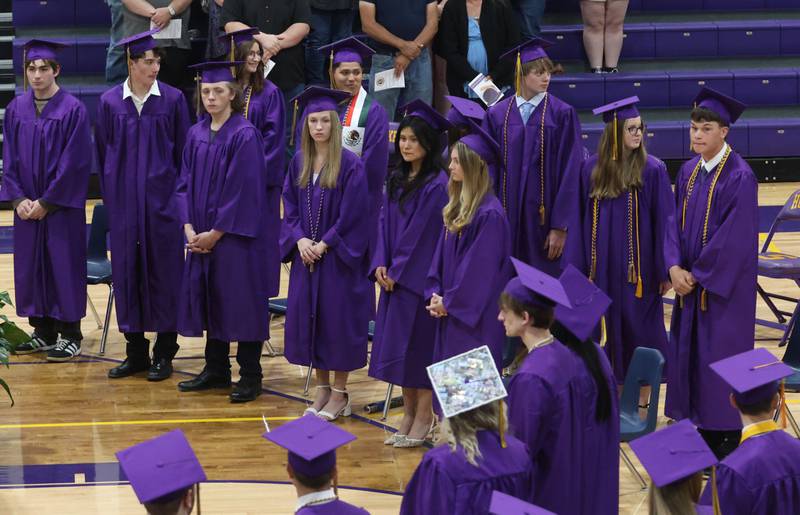 Serena High School graduates stand in procession during the Serena High School Class of 2026 commencement ceremony on Saturday, May 23, 2026 at Serena High school.