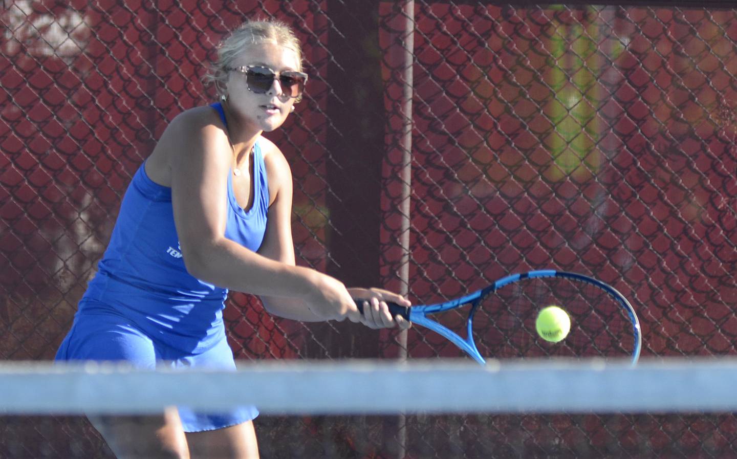 Princeton No. 2 singles player Daphnie Grant eyes a return Tuesday, Sept. 16, 2025, in Streator.