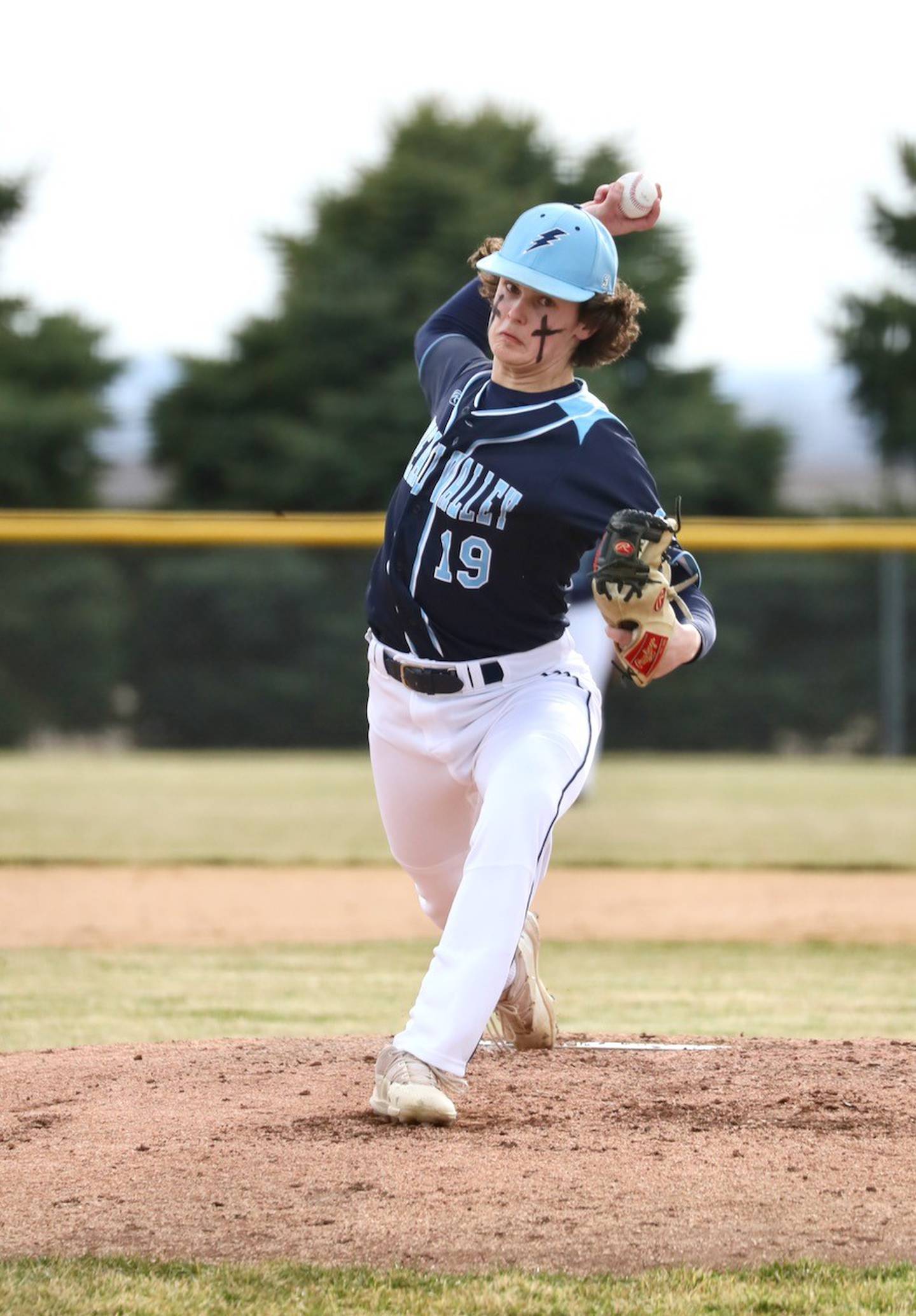Bureau Valley sophomore Logan Philhower makes his pitch against ROWVA in Tuesday's season-opener in Manlius. The visiting Cougars won 5-1.