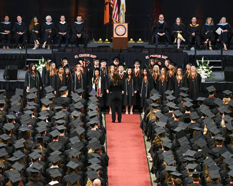 St. Charles East’s choir preforms on Monday May 18, 2026, during the graduation ceremony.