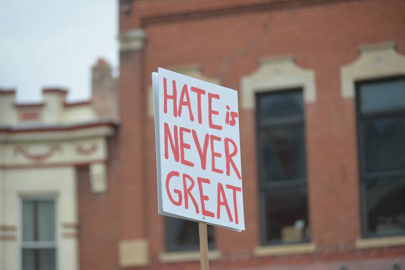 This was one of the signs carried by attendees at the Thursday, May 1, 2025 May Day Rally in Oregon.