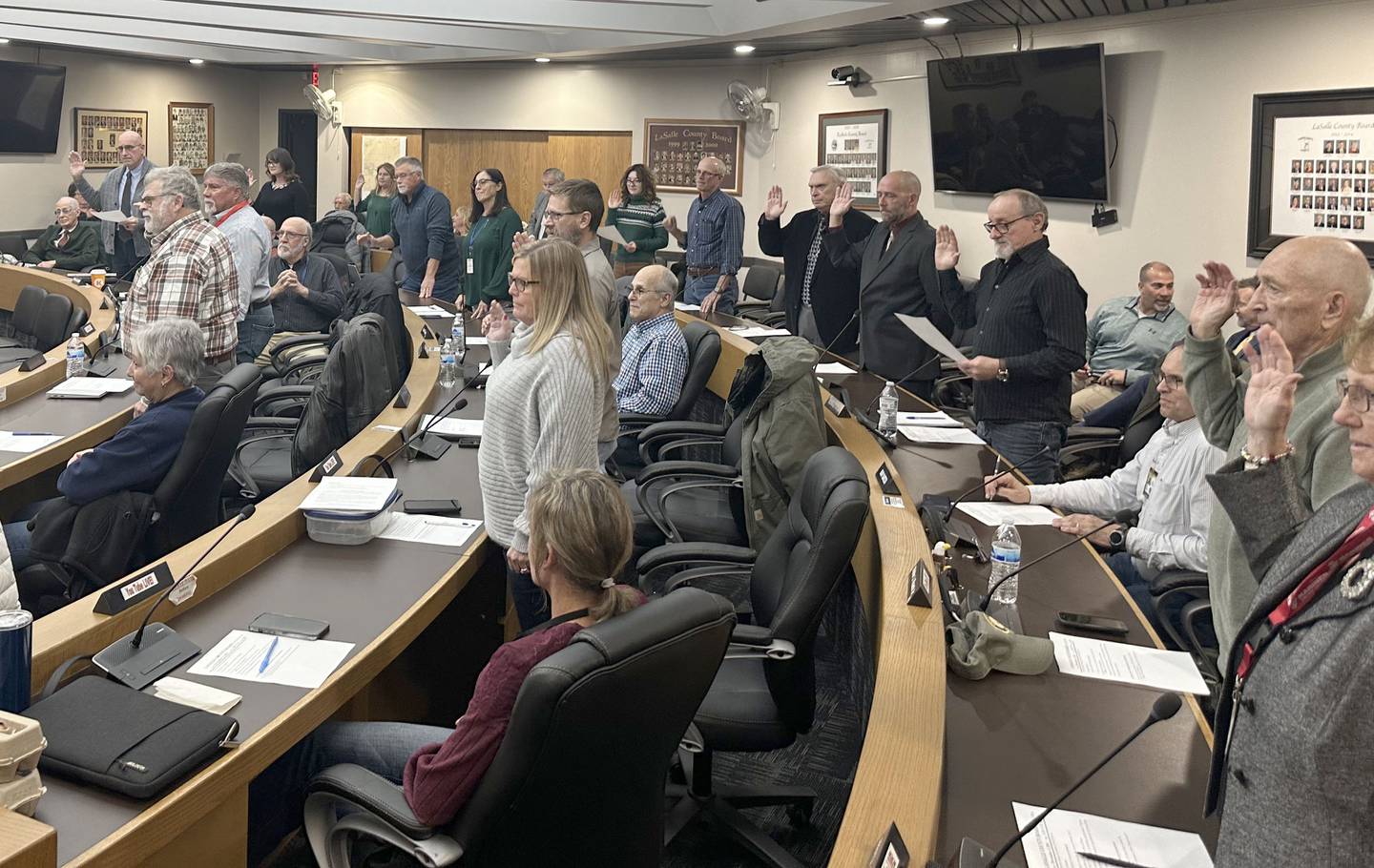 Members of the La Salle County Board are sworn in on Monday, Dec. 2, 2024 at the La Salle County Government Complex in Ottawa.
