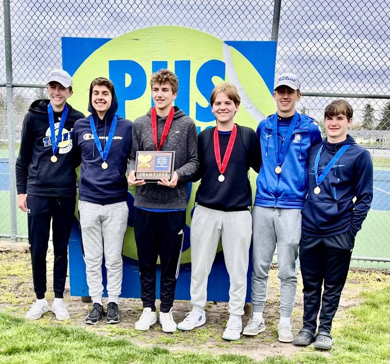 Princeton won its own invitational, sweeping Streator, Mendota and Pontiac. Team members are Jackson Mason (left), Asa Gartin, Ben Anderson, Michael Ellis, Tyson Phillips and Chase Sims.