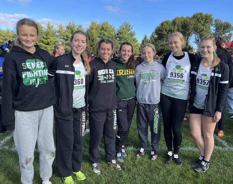 The Seneca girls cross country team finished second and at Saturday's Class 1A Oregon Sectional at Park West to qualify for next Saturday's state meet at Detweiller Park in Peoria
