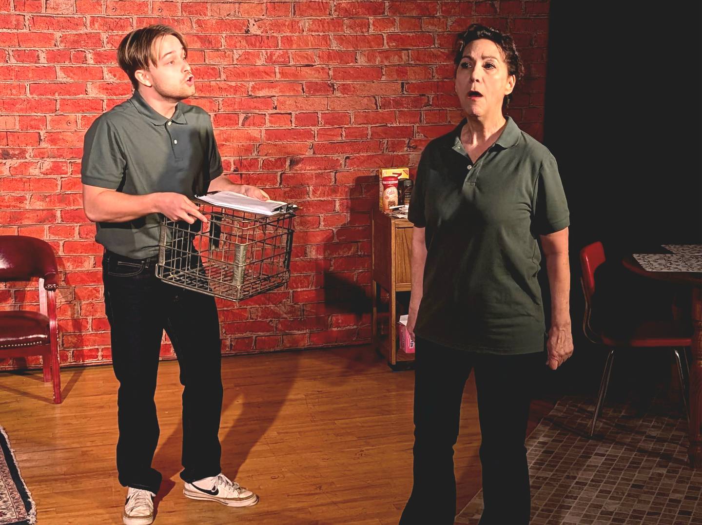 DeLair and Dawson in “Good People” presented by iambe theater ensemble through Nov. 10, 2024.