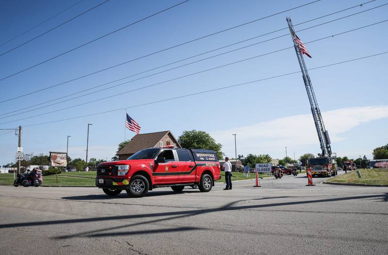 Woodstock fire personnel participate in a Sept. 11 anniversary ride in Woodstock Sept. 6, 2025.