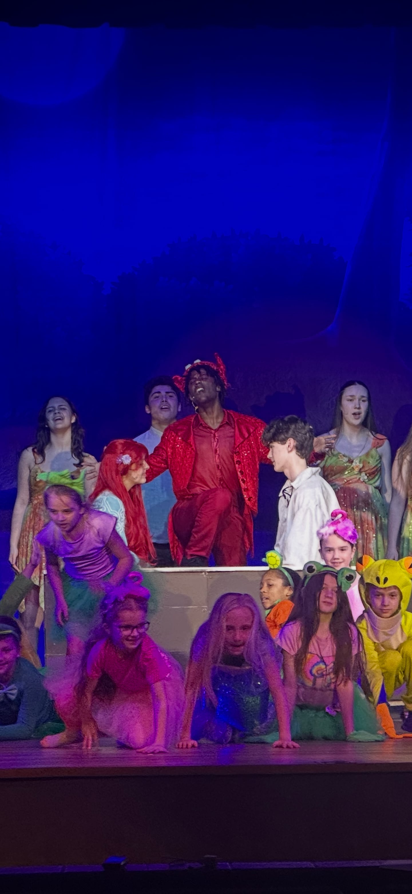 The cast of Morris Community High School's "The Little Mermaid" rehearses. The show opens at 7 p.m. Friday.