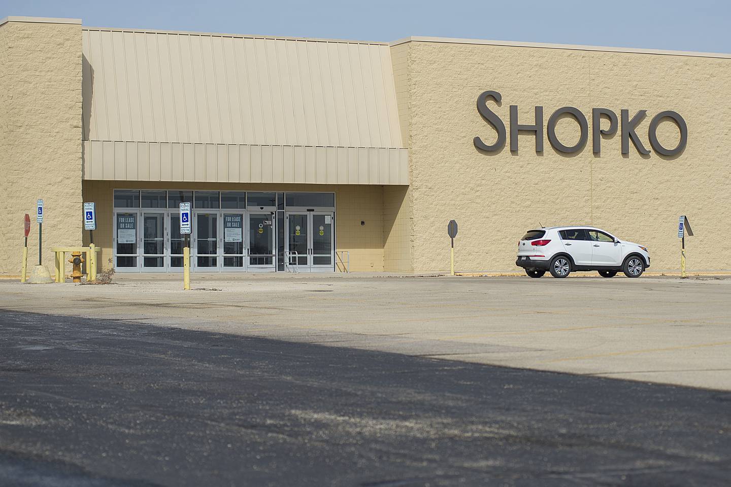 A vehicle passes by the Shopko building on north Galena in DIxon Monday, March 14, 2022. The building has been sold.