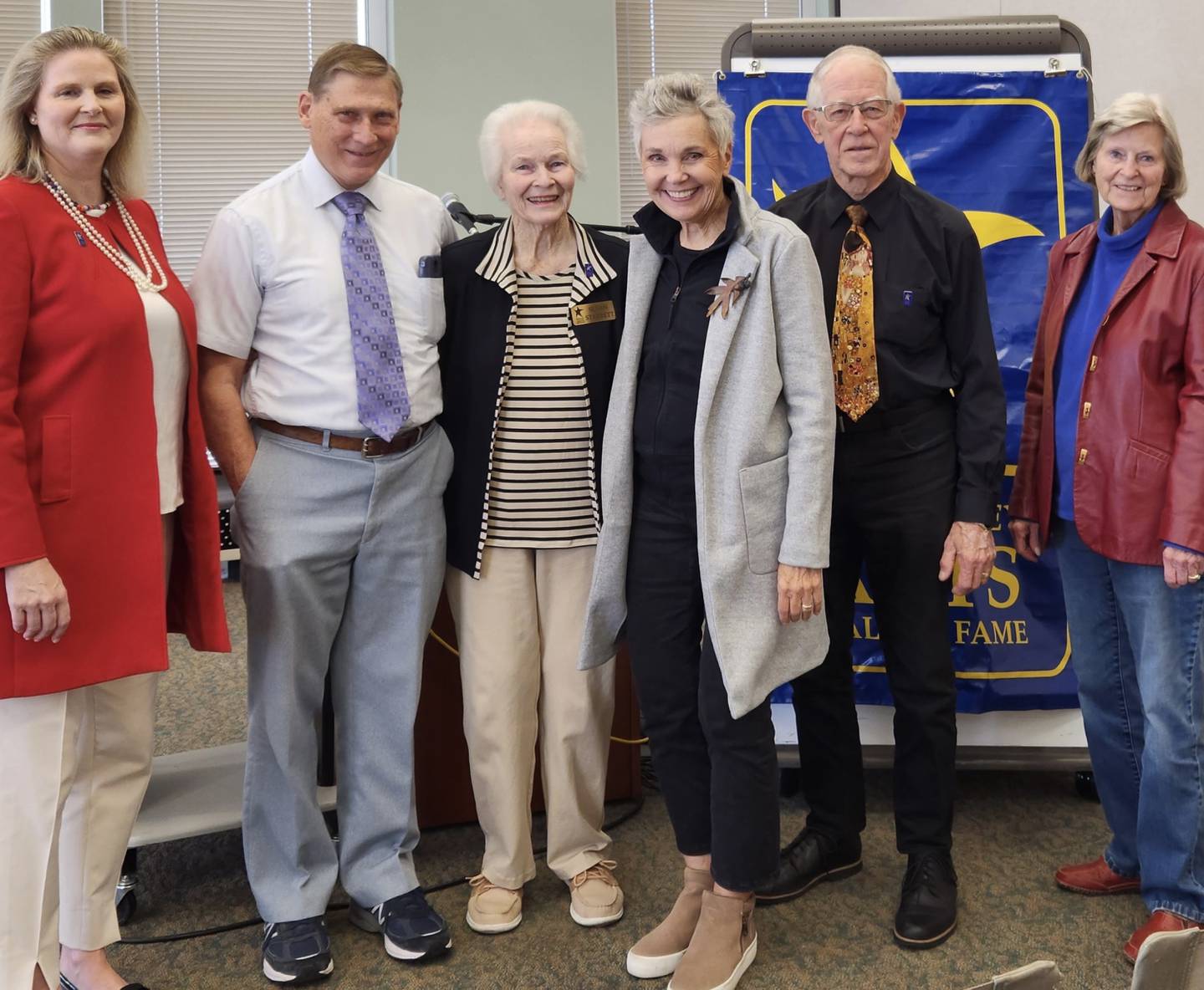 Susie Starrett, FVAHF board, Dr. Thomas G. Brooks, Burton nominator; Susan Starrett, FVAHF board; Mary Clark Ormond, Miller nominator; Donald Haefliger, Luby nominator; Nancy Hopp, Halfvarsons nominator.