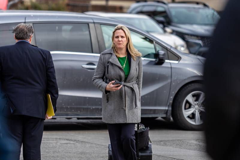 Will County Assistant State's Attorney Christine Vukmir arrives at the Will County Courthouse in Joliet on Feb. 24. for the first day of the trial against Joseph Czuba.