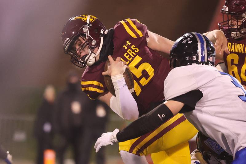 Loyola’s Ryan Fitzgerald rushes against Lincoln-Way East in the Class 8A championship on Saturday, Nov. 25, 2023 at Hancock Stadium in Normal.