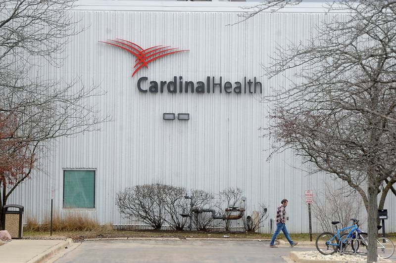 An employee leaves Cardinal Health on Thursday, April 7, 2022. The company plans to close its facility at 815 Tek Drive in Crystal Lake in mid-2023, a company official said.