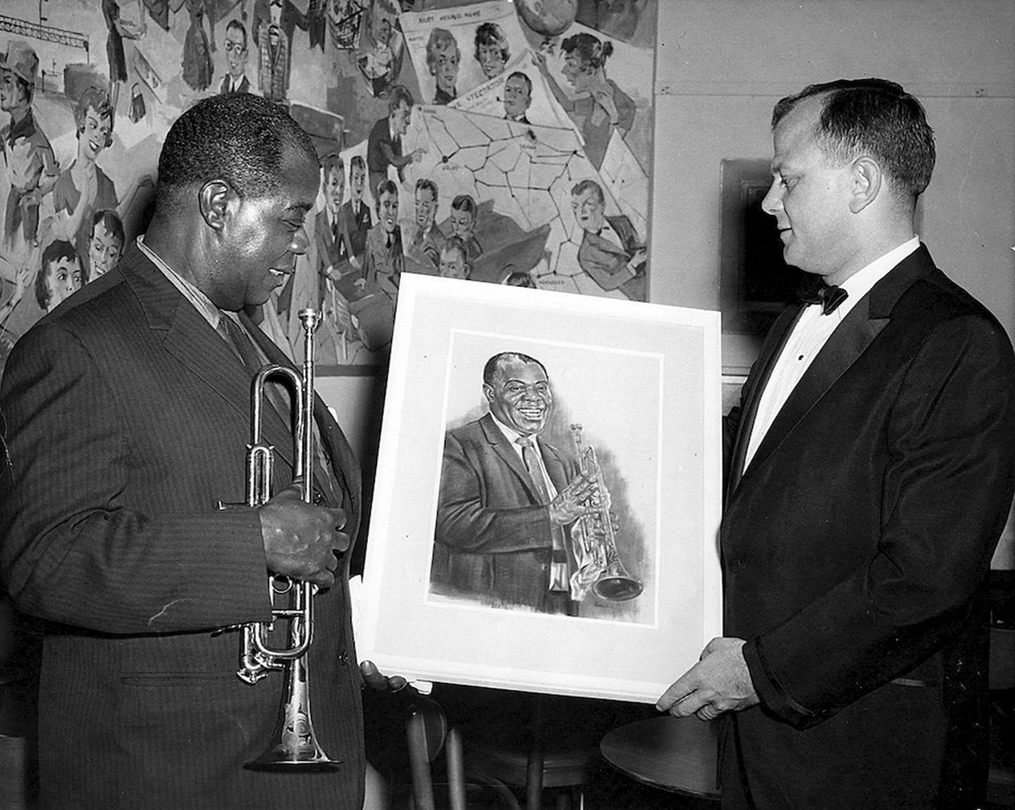 Earl D'Amico is shown with legendary jazz trumpeter Louis Armstrong shown in an undated photo.