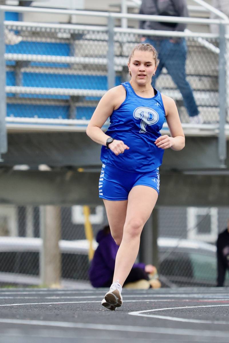 Princeton's  Rebekah Lord runs in Thursday's Howard-Monier Meet at Princeton.