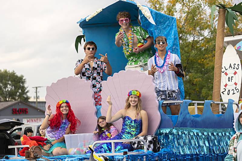 The Rock Falls High School junior class represents well Thursday, Sept. 21, 2023 in the homecoming parade.