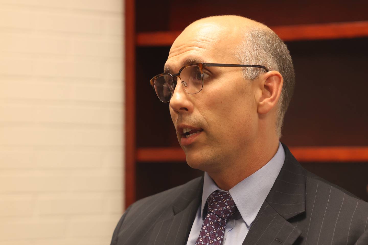 Newest member of City of Joliet staff Dustin Anderson, Community Development Director, sits down to talk about his new role at Joliet City Hall on Wednesday, Aug. 7, 2024.