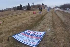 Kane treasurer candidate Scott Johansen says his campaign signs were damaged, stolen