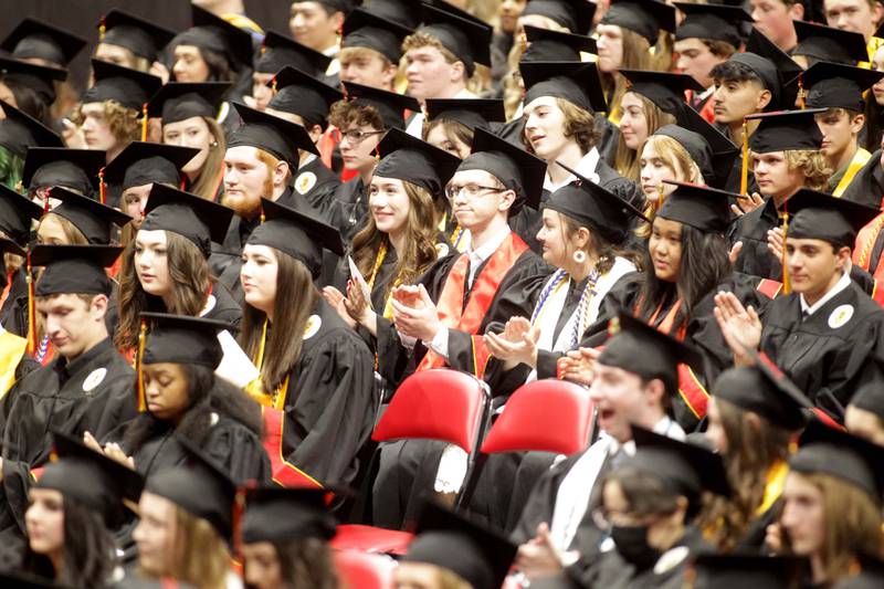Batavia High School graduates are seated during the school’s 2023 commencement ceremony at Northern Illinois University in DeKalb on Wednesday, May 24, 2023.
