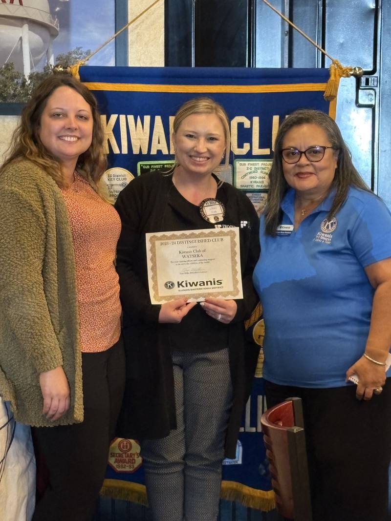 Pictured are Ashtyn Barrett, Secretary/Treasurer; Ashley Fink, President; and Noemi Rosa-Axelsen, Division 23 Lieutenant Governor.